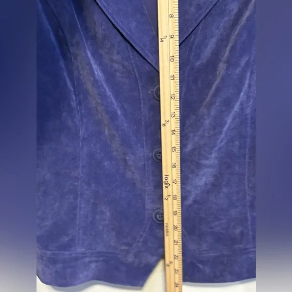 WOMENS R.O.T. DARK LAVENDER CORDUROY LONG SLEEVE FRONT THREE BUTTON CLOSURE SZ L - Picture 14 of 14